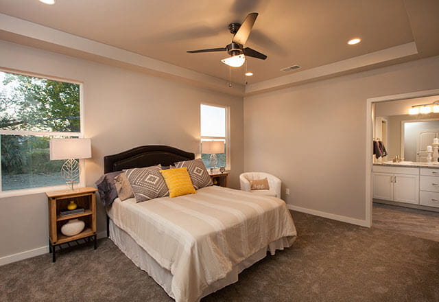 A staged bedroom in a nice home