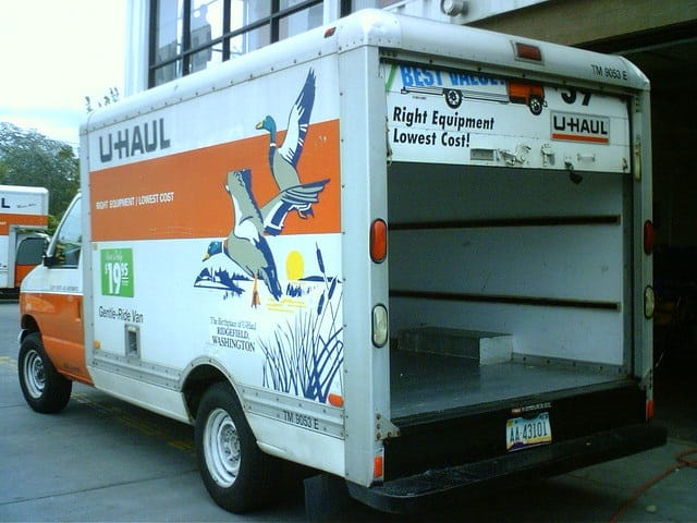 Uhaul rental van.