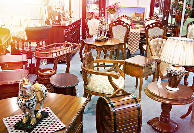 Furniture for sale in a store