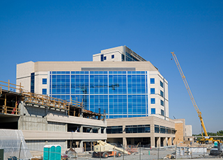 A hospital wing that is under construction