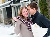 A couple gets the keys to their new home during winter and are moving during the holidays.